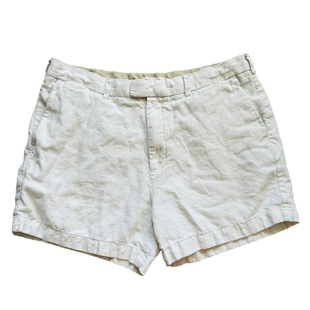 Coastal Banana Republic Linen Chino Shorts 38 Cream Summer Resort Preppy